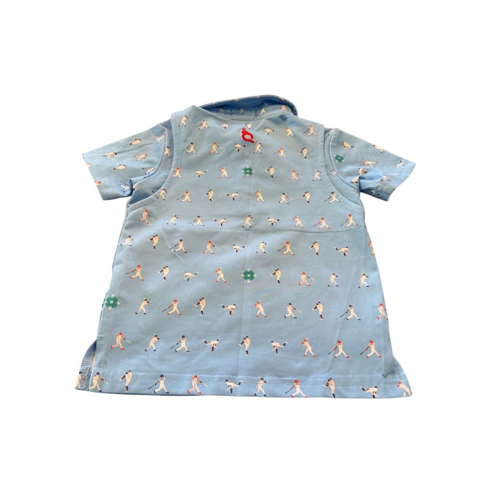 Blue Quail Baby Blue Batter Up Polo Short Sleeve Shirt Size 12 M - Picture 4 of 6